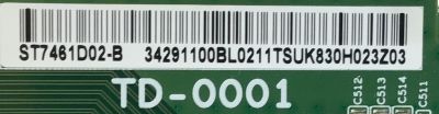 T-CON PARA TV SONY / NUMERO DE PARTE 34291100BL0211 / TD-0001 / ST7461D02-B / 34291100BL / 34.29110.0BL / DISPLAY ST7461D02-B VER.2.1 / MODELOS XR-75X85J / XR75X85J / XR-75X90J / XR75X90J / XR-75X95J / XR75X95J - Imagen 2